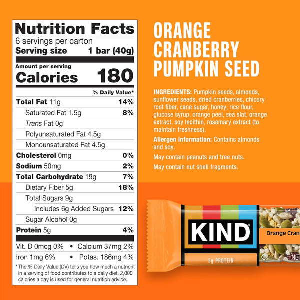 KIND Variety Pack Snack Bars, 18 Count, Gluten Free, High Fiber, 5g Protein