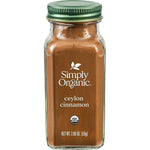 Simply Organic Non-GMO Organic Ceylon Ground Cinnamon, 2.08 Ounce, Mild and Aromatic Flavor