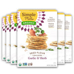 Simple Mills Organic Seed Crackers, Original, Gluten Free, Flax Seed, Sunflower Seeds, Corn Free, Low-Calorie Snacks, Plant Based, Nutrient Dense, 4.25oz, 3 Count