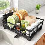 Large capacity dish drying rack with rust resistant material