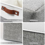 Large Fabric Storage Bins for Shelves 3 Pack Grey and White