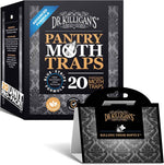 Dr. Killigan's Premium Double Potent Pantry Moth Traps with Pheromones Prime, Sticky Indian Meal Moth Traps for Kitchen, How to Get Rid of Moths in House (6 Pack, Black)