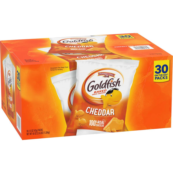 Goldfish Cheddar Crackers, 1.5 oz. Snack Packs, 30 Count