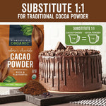 Organic Unsweetened Cacao Powder 1 lb (454 g) Rich Dark Chocolate Flavor Vegan Keto Paleo Non-Gmo Gluten-Free