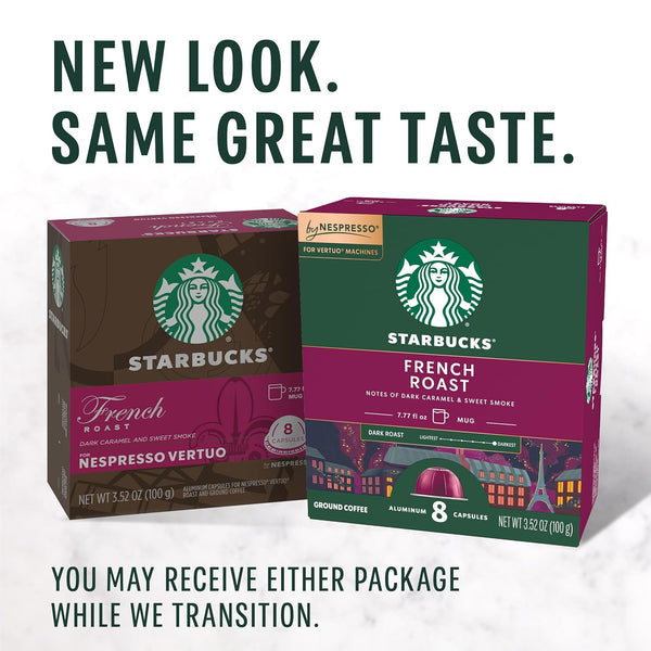 Starbucks by Nespresso Vertuo French Roast Dark Roast Coffee Pods 32-count