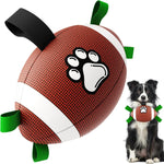 Qdan dog toys 6 inch world cup dog soccer ball with straps for small medium pet outdoor play