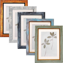 Fixwal 5x7 Picture Frame Set of 5, Vintage Photo Frame, Rustic Retro Picture Frame with Tempered Glass, Decorative Art on Walls and Tabletop Placement