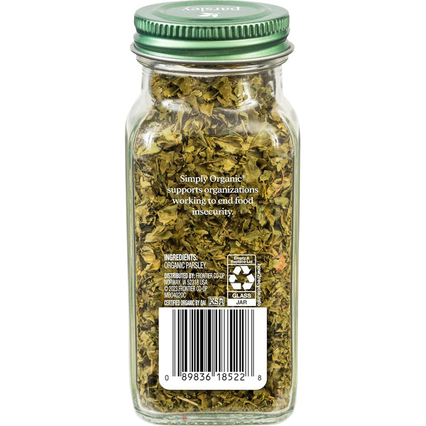 Simply Organic Italian Parsley Organic Flakes 0.26-Ounce Jar Kosher Fresh Green-Leafy Taste