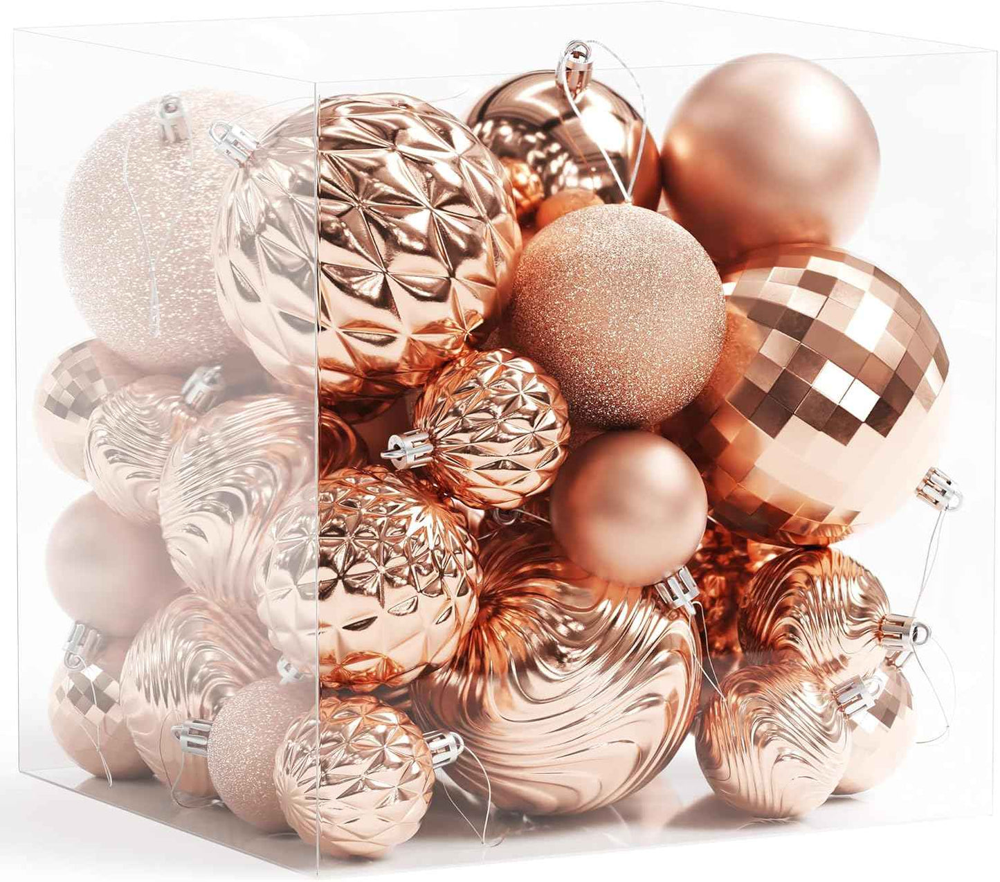 Annecy Christmas Tree Ornaments - 36 PCS Shatterproof Christmas Ball Ornaments Set for Holiday, Wreath & Party Decorations (Multi-Size, Red, Green, Gold)