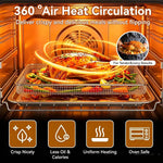 Air Fryer Tray Replacement for Cuisinart TOA-60 TOA-65 TOA-70 Convection Toaster Oven Tray Replacement, 12.4"x11" Steel Baking Pan and Wire Rack Mesh Basket Accessories Parts, NonStick/Dishwasher Safe