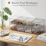 8 Pack Clear Stackable Acrylic Storage Boxes for Art Tool & Sketch Organization
