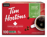 Tim Hortons Decaf Medium Roast Coffee K-Cup Pods Compatible with Keurig Brewers 100ct