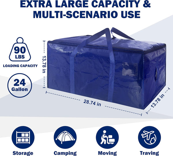 Extra Heavy Duty Large Moving Bags with Strong Zipper & Carrying Handles