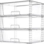 Vtopmart 2 Pack Large Stackable Storage Drawers for Bathroom Closet and Kitchen Pantry