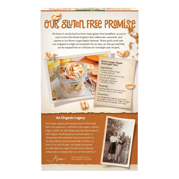 Nature's Path Organic Brown Sugar Maple Instant Oatmeal, 11.3 oz (Pack of 6), Gluten Free, Non-GMO