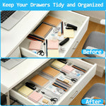 4 pack clear plastic drawer organizer trays for storage and organization