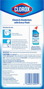 Clorox Ultra Clean Toilet Tablets Bleach & Blue, Rain Clean Scent, 2.47 Ounces Each, 4 Count (Package May Vary)