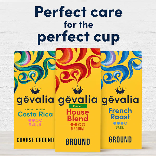 Gevalia House Blend Decaf Medium Roast Ground Coffee, 12 oz Bag with Kosher Certification