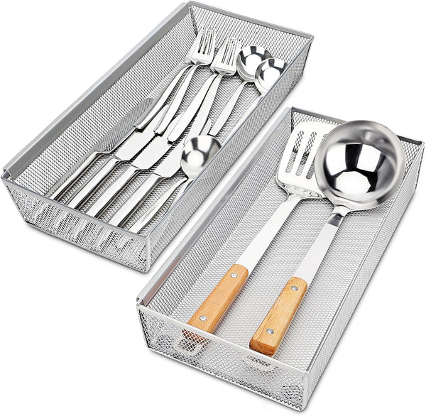 Silverware Drawer Organizer, 6 Pack Utensil Organizer for Kitchen Drawers