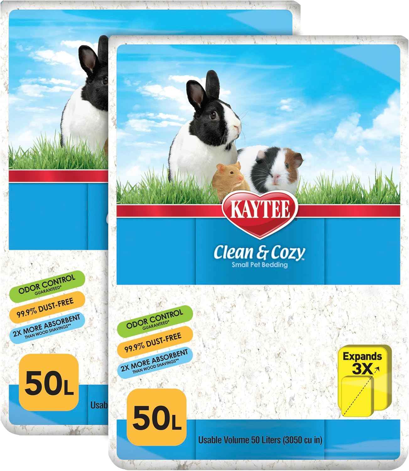 Kaytee Clean & Cozy White Paper Bedding, Made for Small Animals, 49.2 Liters