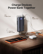 INIU Portable Charger, Ultra Small 45W Fast Charging Power Bank with Built-in AC Wall Plug, 10000mAh GaN 3-in-1 Battery Pack for Flight-Safe Travel, for iPhone 17 16, Samsung S26, iPad etc, Black