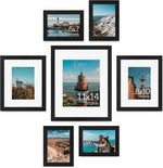 Vittanly 10 Pack Picture Frames Collage Wall Decor, Gallery Wall Frame Set for Wall or Tabletop Display, Engineered Wood and Shatter-resistant Plexiglass, Multi Sizes with 8x10, 5x7, 4x6 Frames, Black