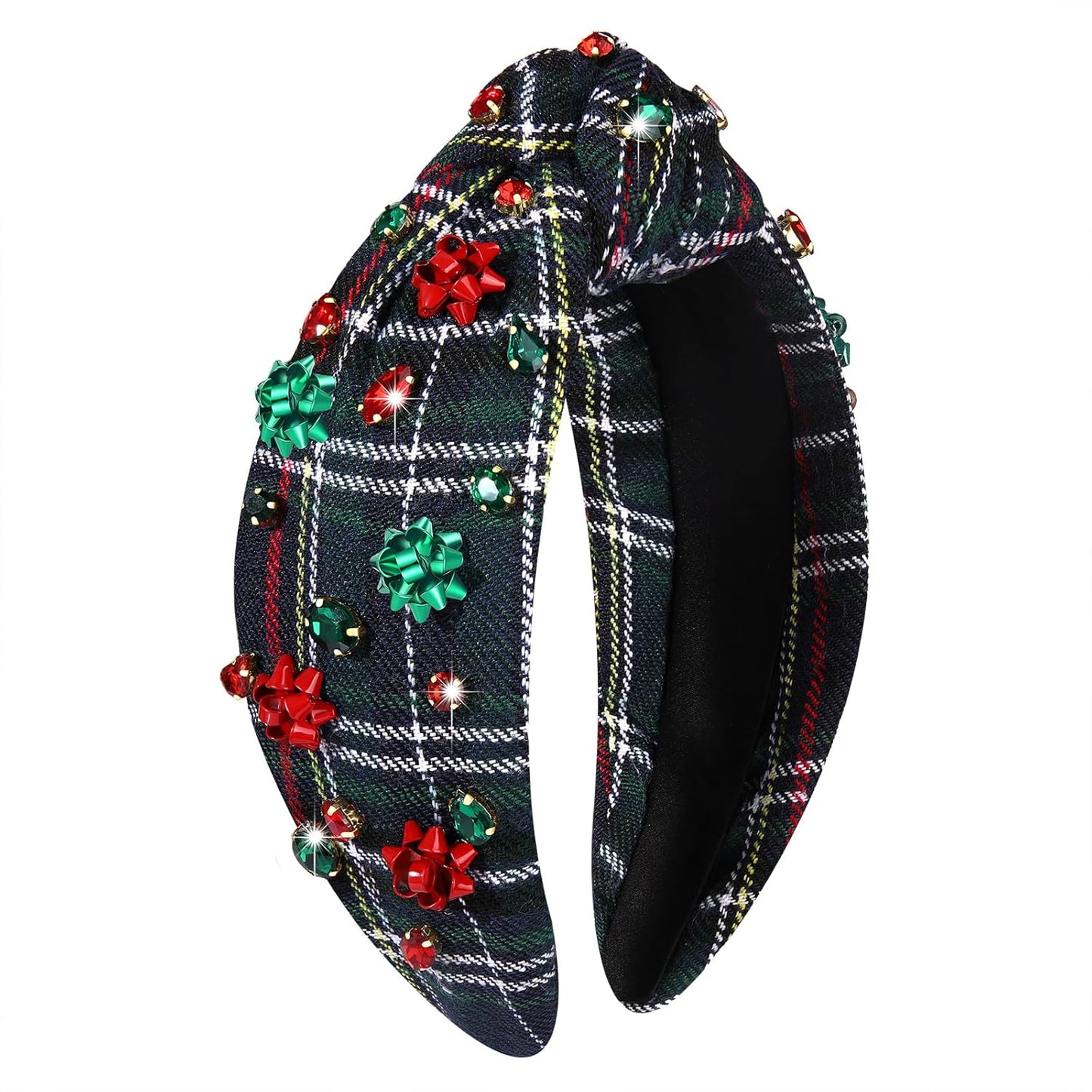 MOLOCH Christmas Headband for Women Christmas Tree Bow Snowflake Knotted Headband Jeweled Crystal Xmas Head Band Xmas Decorations Gifts