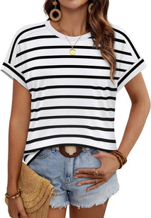 WIHOLL Womens Tops Short Sleeve Shirts Summer Outfits 2026 Spring Dressy Casual Clothes Clothing
