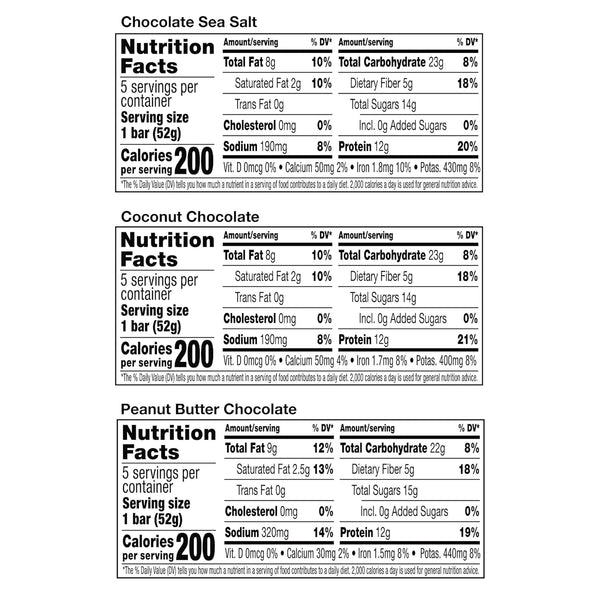 RXBAR Protein Bars, 12g Protein, Gluten Free Snacks, Chocolate Lovers Variety Pack
