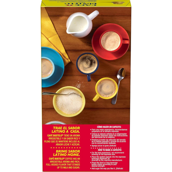 Café Bustelo dark roast espresso capsules, 40 count, Nespresso Original Line compatible, intensive flavor