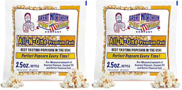 12-Count Pre-Measured Popcorn Packs for Popping Machines
