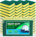 AIDEA Sponges Kitchen, 50 Pack Heavy Duty Dish Sponge, Cleaning Dish Scrubber for Home and Kitchen, Stink-Free Cleaning Supplies for Pots, Pans