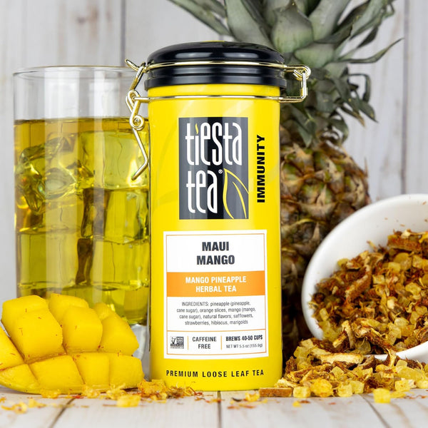Maui Mango Loose Leaf Herbal Tea Blend for Hot or Iced Brewing
