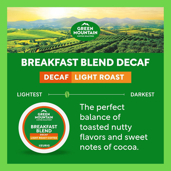 Green Mountain Coffee Roasters Decaf Breakfast Blend K-Cup Portion Pack for Keurig Brewers