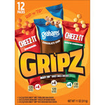 Gripz Mini Baked Snack Crackers Variety Pack 11oz Box 12 Pouches