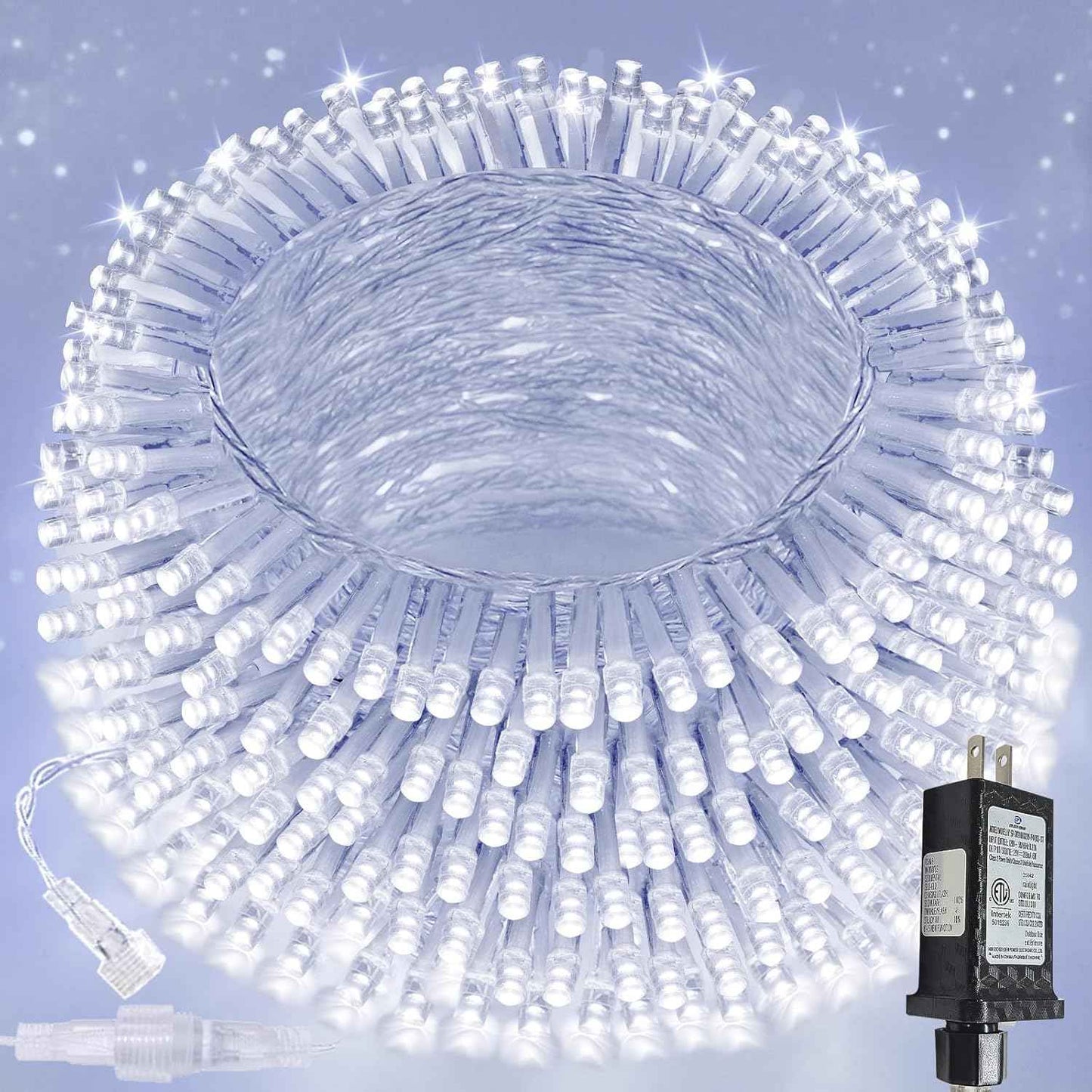 Connectable 200 LED Christmas String Lights, 66FT Warm White Indoor/Outdoor Waterproof Fairy Lights with Timer, 13 Lighting Modes, Clear Wire Plug-In Décor