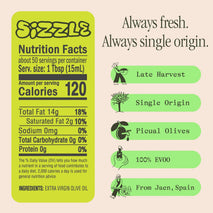 Graza Sizzle Single Origin Extra Virgin Olive Oil, 25.3 Fl Oz (750ml), Cooking Oil in a Squeeze Bottle from Spain