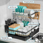 7-Code Large Capacity Dish Drying Rack for Kitchen Counter, Detachable Utensil Holder