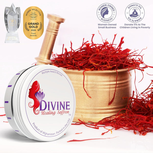 Divine Saffron Threads - Pure Red Saffron from Afghanistan - 1g - Award Winning for Cooking & Wellness