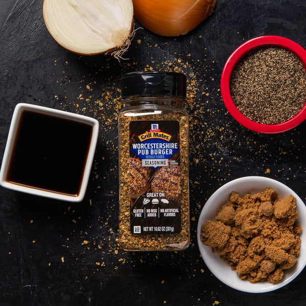 McCormick Grill Mates Worcestershire Pub Burger Seasoning, 10.62 oz, Gluten Free, Artificial Flavor Free
