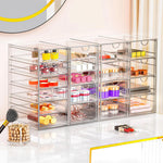 Acrylic Makeup Organizer with 19 Drawers for Bathroom Vanity Desk