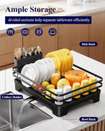 Kitsure Dish Drying Rack for Kitchen Counter with Cutlery Holder