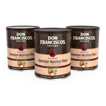 Don Francisco's Hawaiian Hazelnut Ground Flavored 100% Arabica Coffee - 3 x 10 oz Recyclable Cans for Gourmet Brew