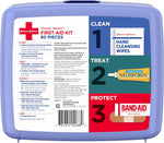 BAND-AID Brand Travel Ready Portable Emergency First Aid Kit, Minor Wound Care, Perfect for Home, Car, Camping, Travel & Outdoor Essentials, Supplies Include Bandages, Neosporin & Tylenol, 80 Piece