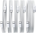 Lisen 5-pack usb c to c cable, 60w fast charging, 10ft for iphone 17, ipad, galaxy s25/s24