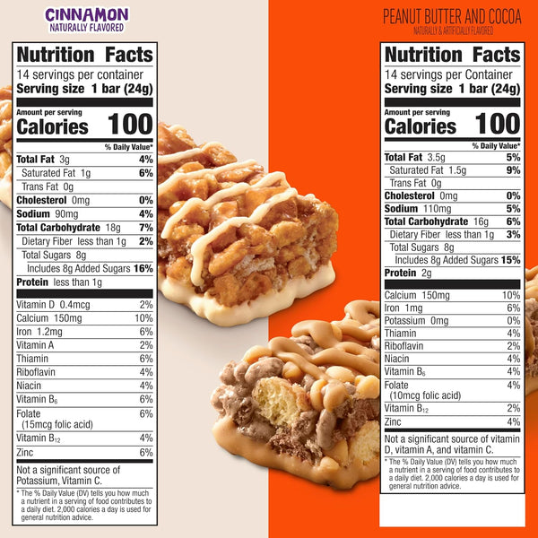 Cinnamon Toast Crunch and REESE'S PUFFS Cereal Bars Value Pack 28 Ct 23.8 oz