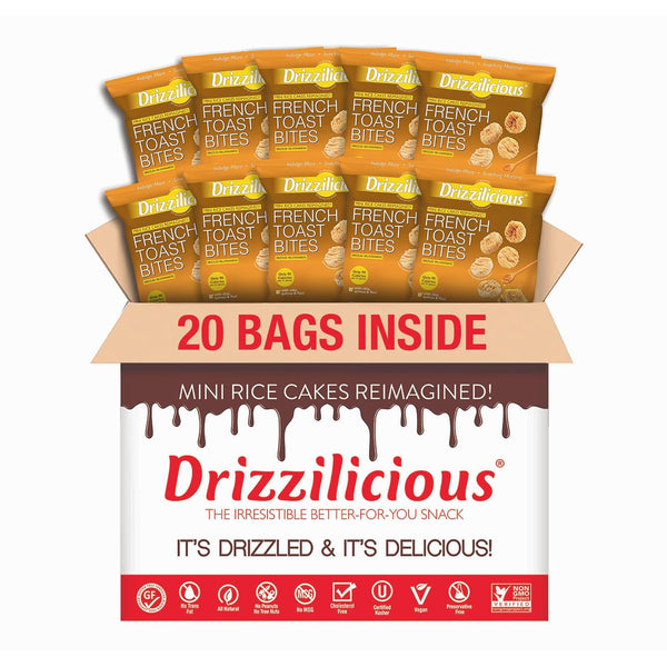 Mini flavored rice cakes in birthday cake flavor, 90 calories per bag, vegan and gluten free