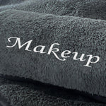 Cosy Family 10 Pack Makeup Remover Wash Cloths - Soft Microfiber Fingertip Facial Cleansing Cloths for Hand and Make Up, 12 x 12 in, Black Grey