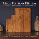 Carbonized Bamboo 3-Piece Cutting Board Set for Kitchen
