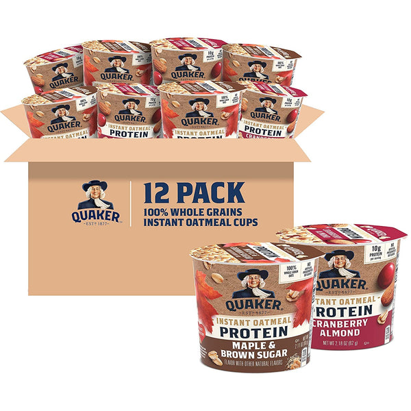 Quaker Instant Oatmeal Express Cups, 4 Flavor Variety Pack, 1.76 Ounce (Pack of 12)